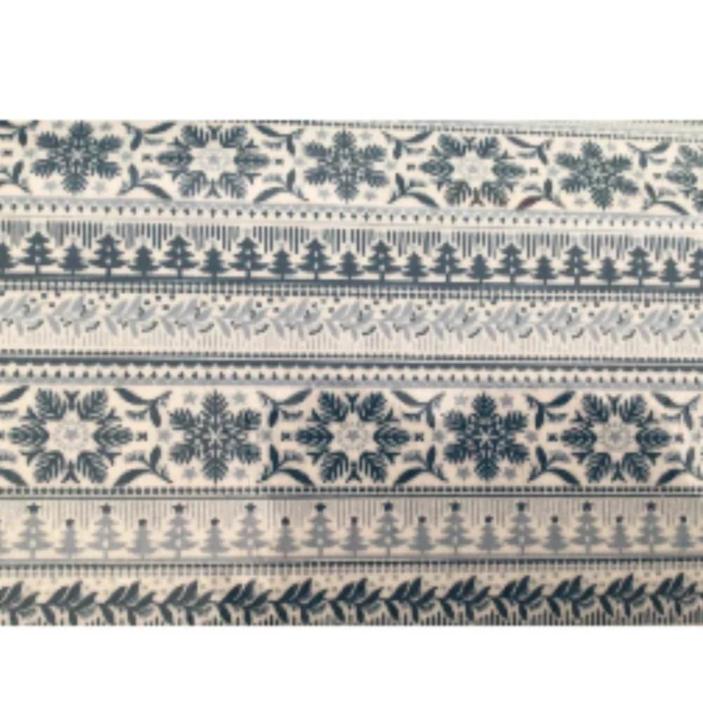 Blue and White Holiday Turkish Flannel Full Sheet Set
